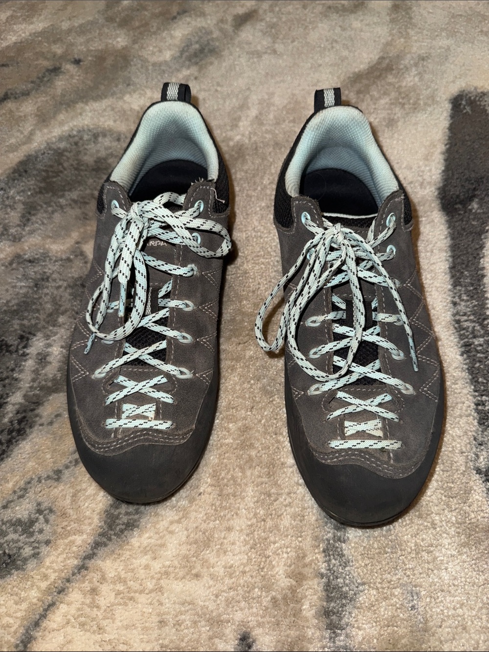 Scarpa Women’s Charcoal Gray Approach Shoes with Light Blue Accents